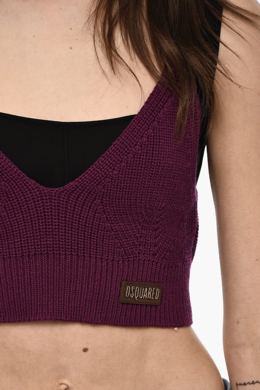 Dsquared2 2550~Wool Cropped Knit Top, view 3