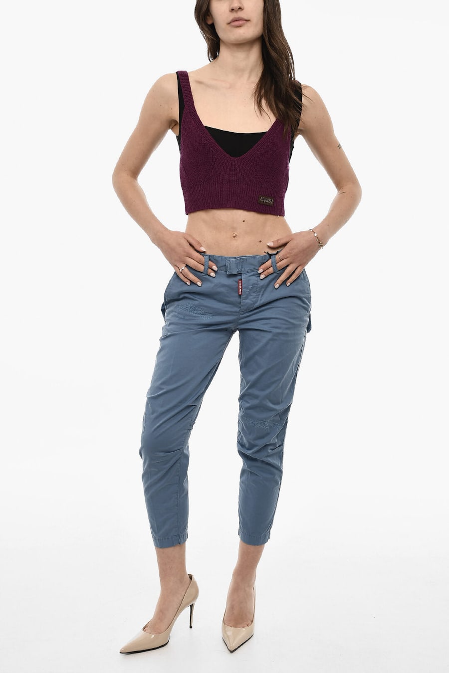 Dsquared2 2550~Wool Cropped Knit Top, view 4
