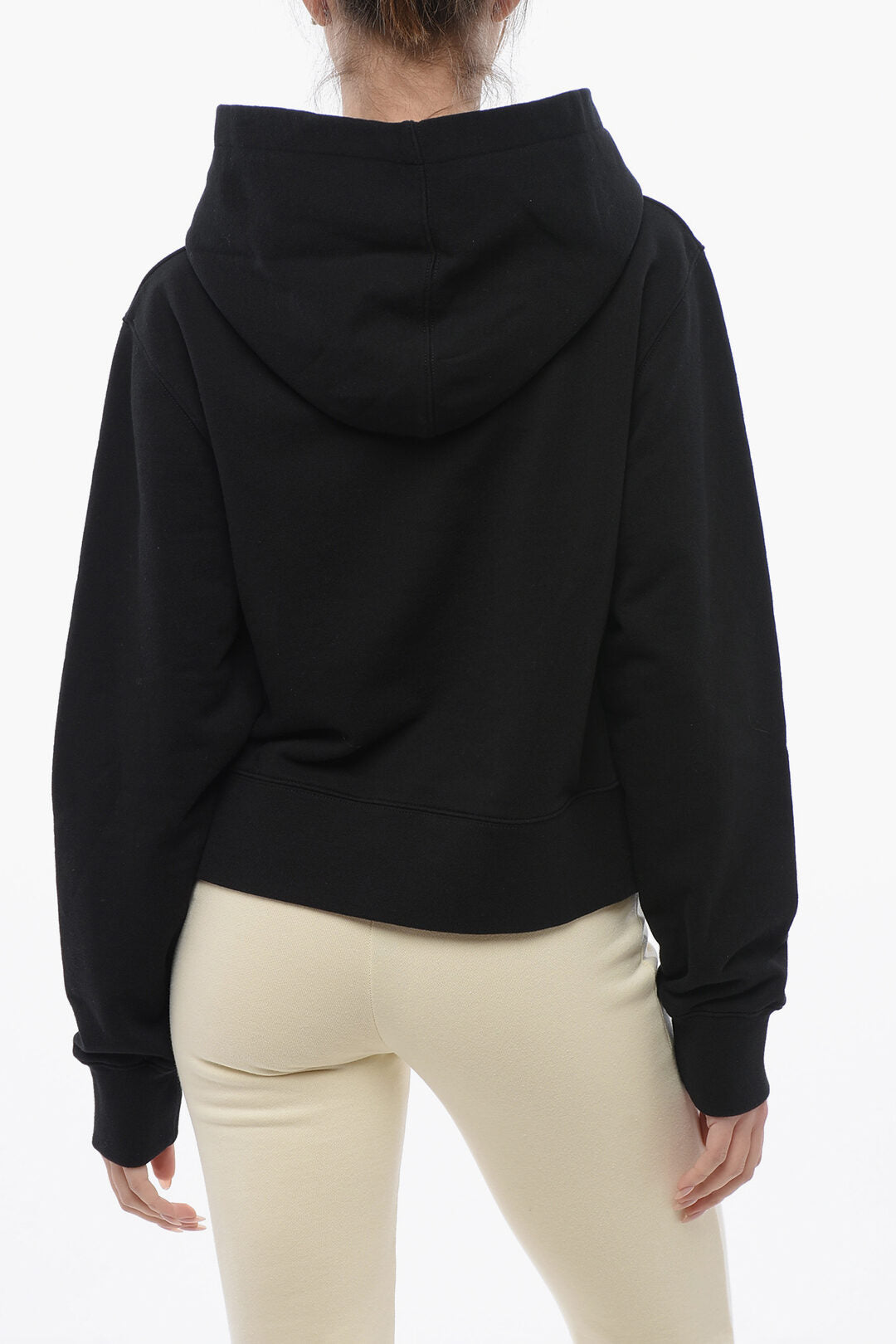 Palm Angels 3500~Brushed Cotton Hooded Sweatshirt with Embroidered Logo, view 2