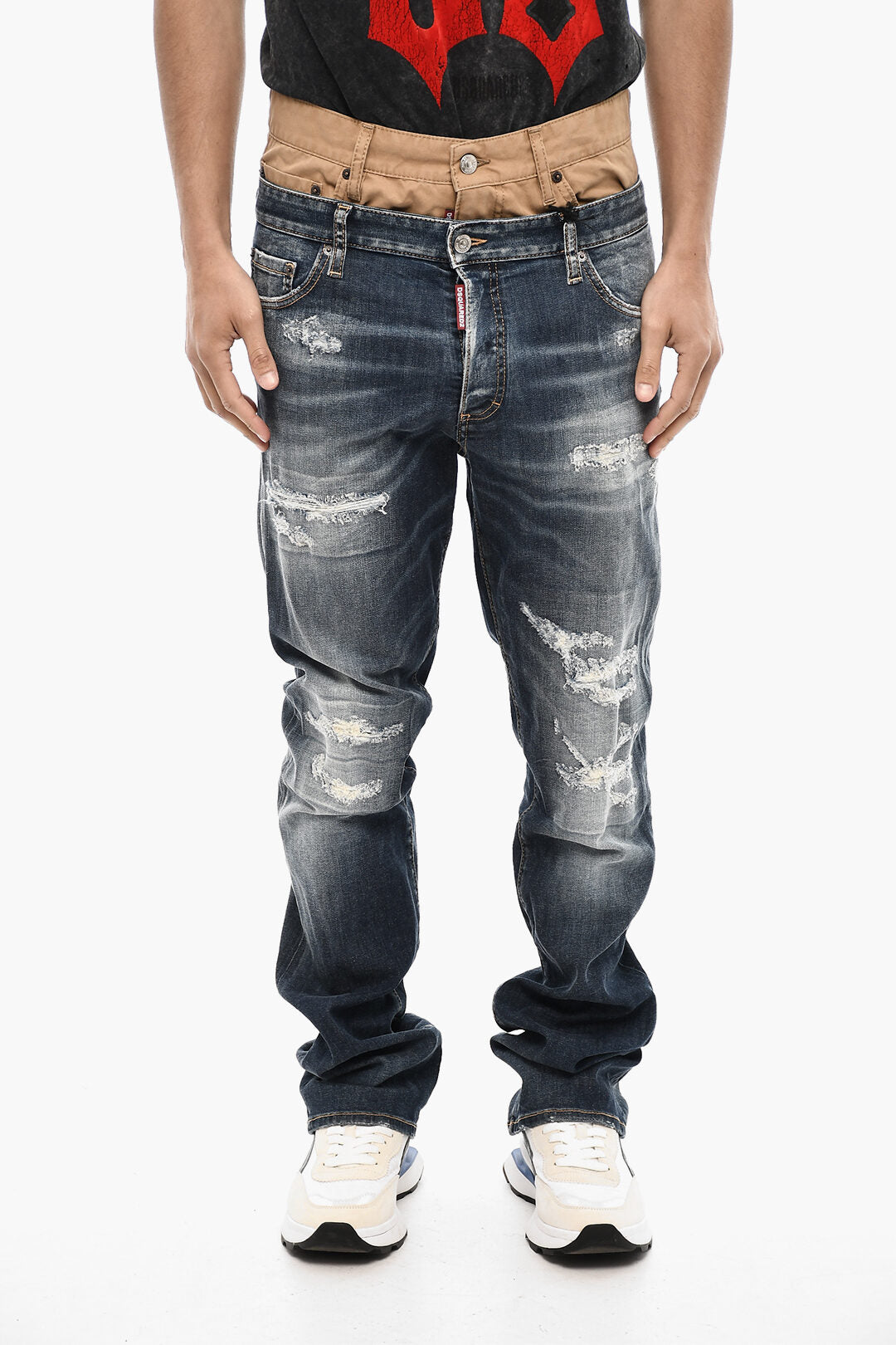 Dsquared2 2405~Distressed Jeans with Double Fabric