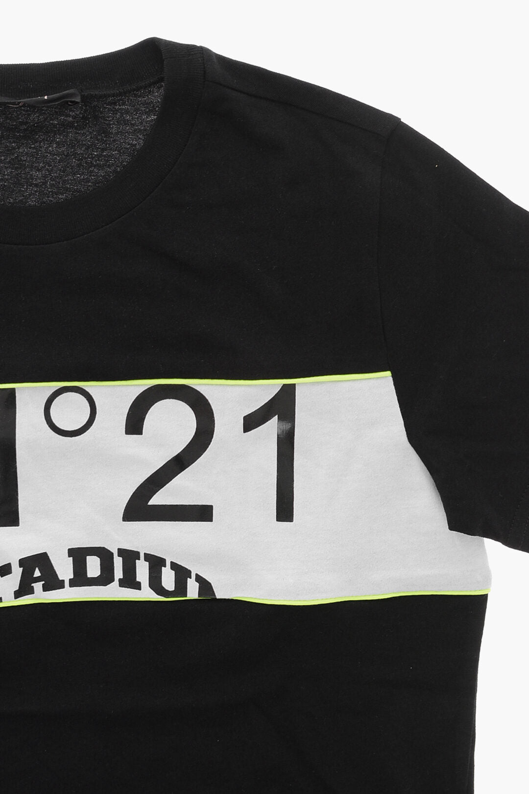 N.21 Kids 3500~Cotton Crewneck T-Shirt with Contrasting Band, view 2