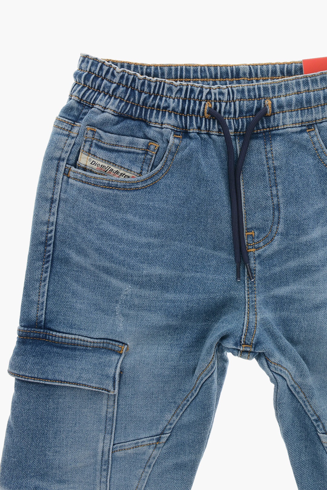 Diesel Kids 2750~Denim Cargo Jeans URSY Mid Wash 13cm, view 2