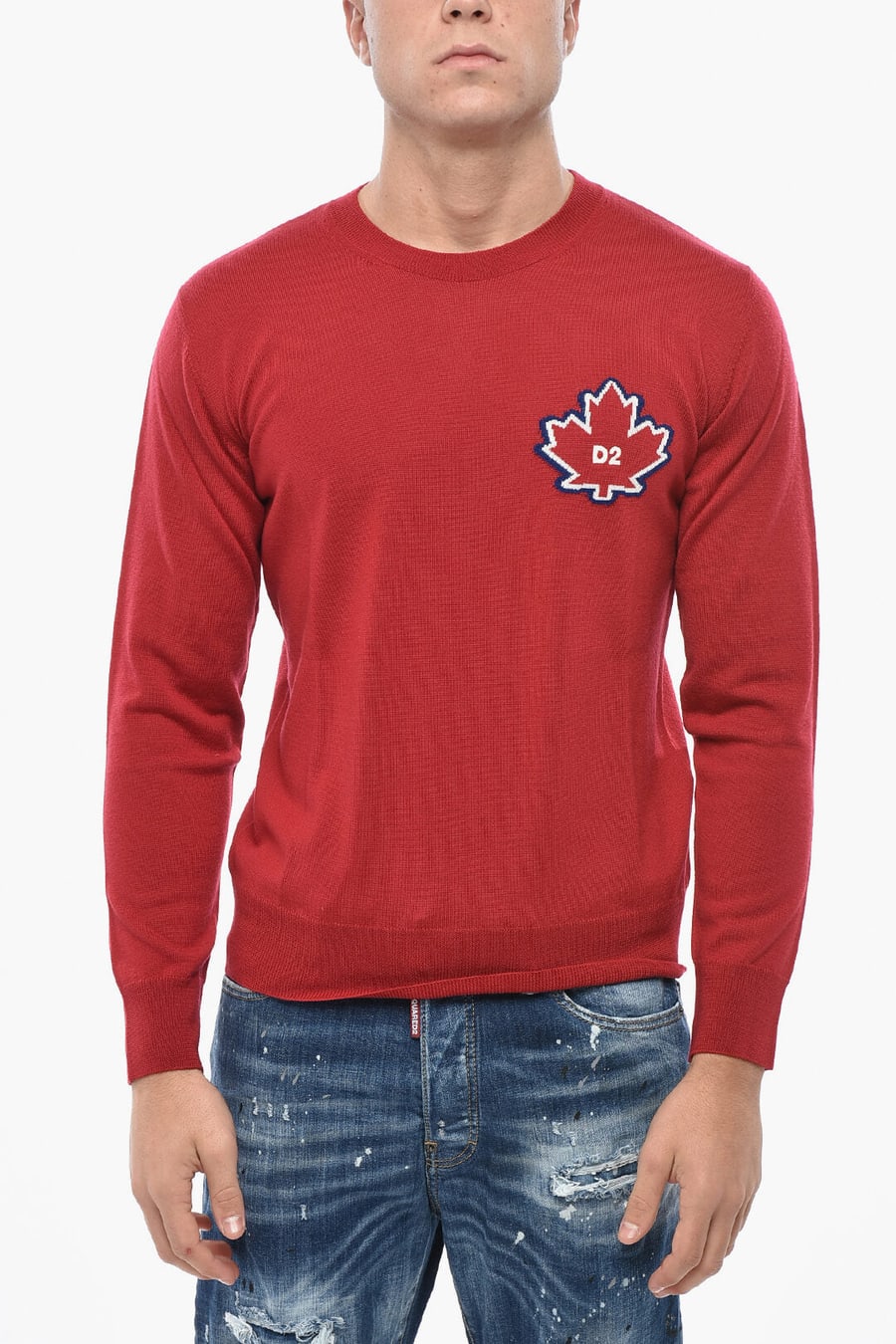 Dsquared2 2550~Virgin Wool Crewneck Sweater LEAF