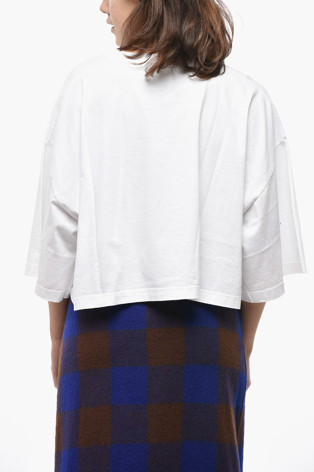 Dsquared2 2405~Cropped-Fit Crew-Neck T-Shirt with Contrast Print, view 2