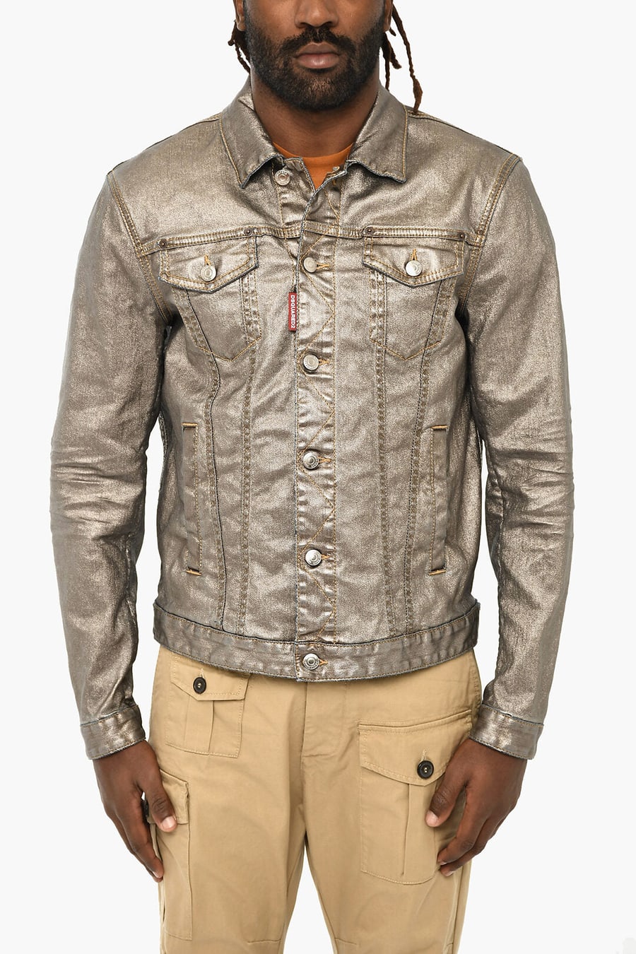 Dsquared2 2470~Metallic-Effect Jacket with Logo Buttons