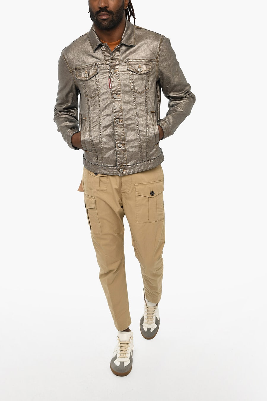 Dsquared2 2470~Metallic-Effect Jacket with Logo Buttons, view 4