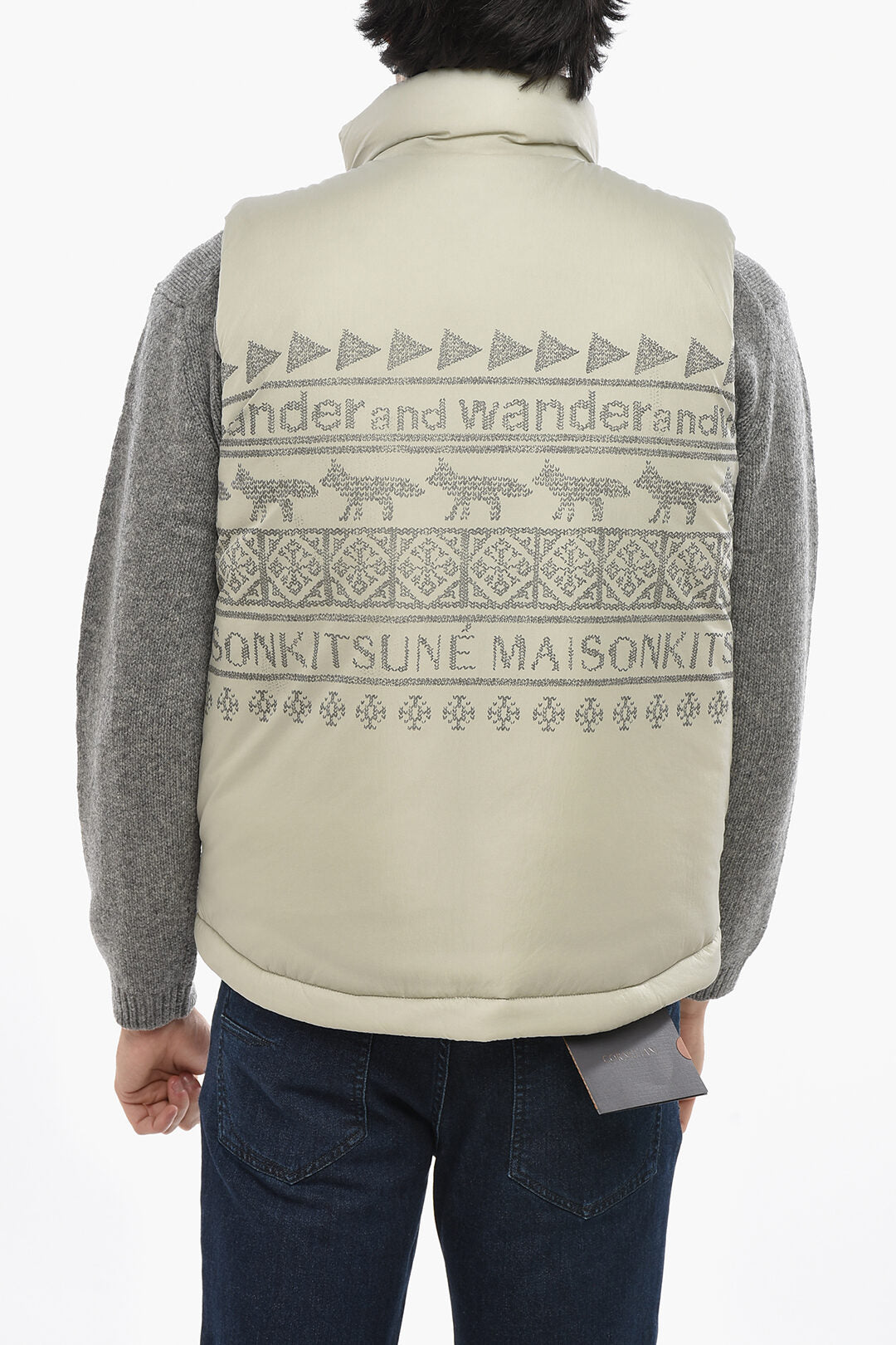 And Wander 2470~MAISON KITSUNE' Sleeveless Padded Jacket with Pattern