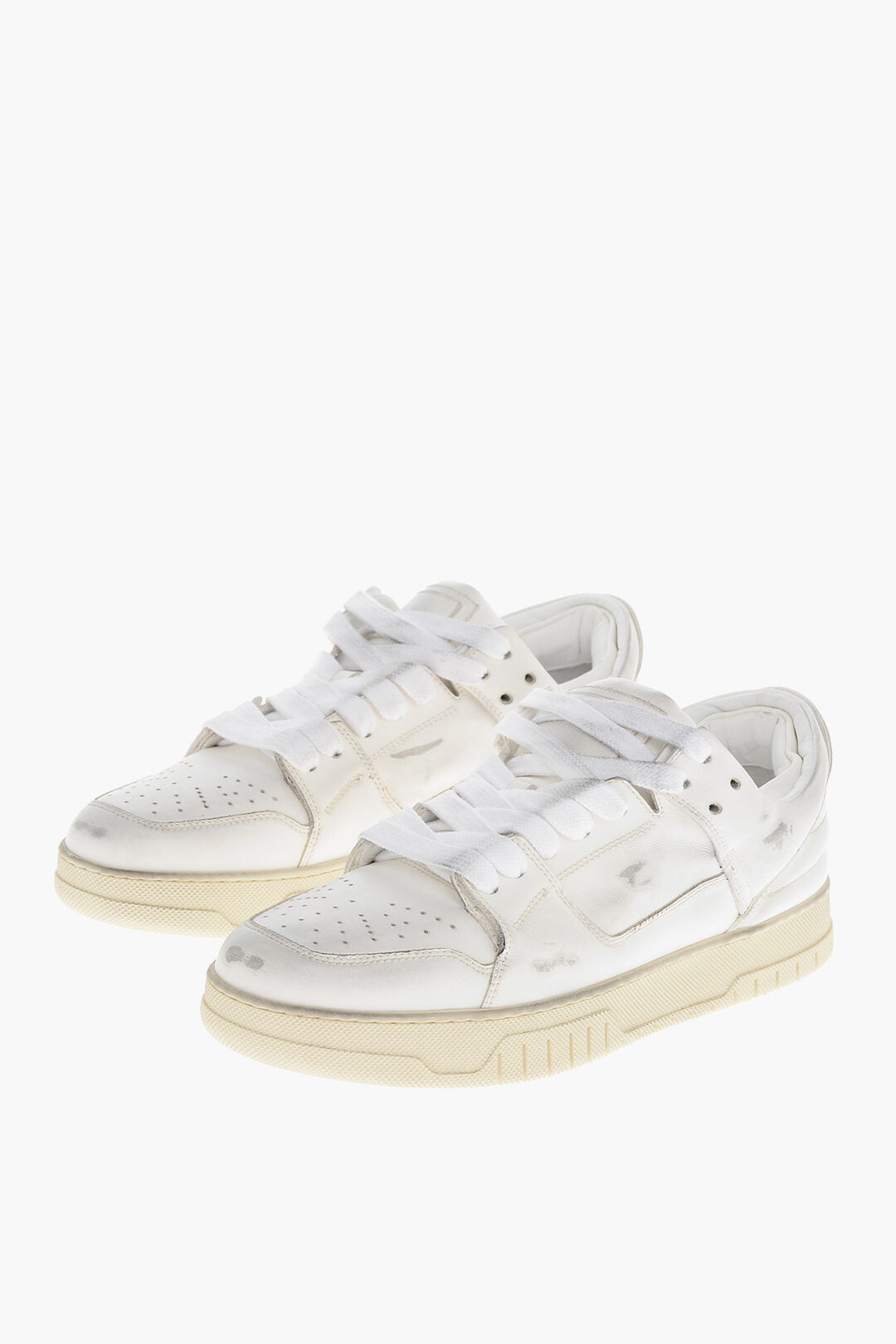 1989 Studio 2405~Low Vintage-Effect Leather Sneakers