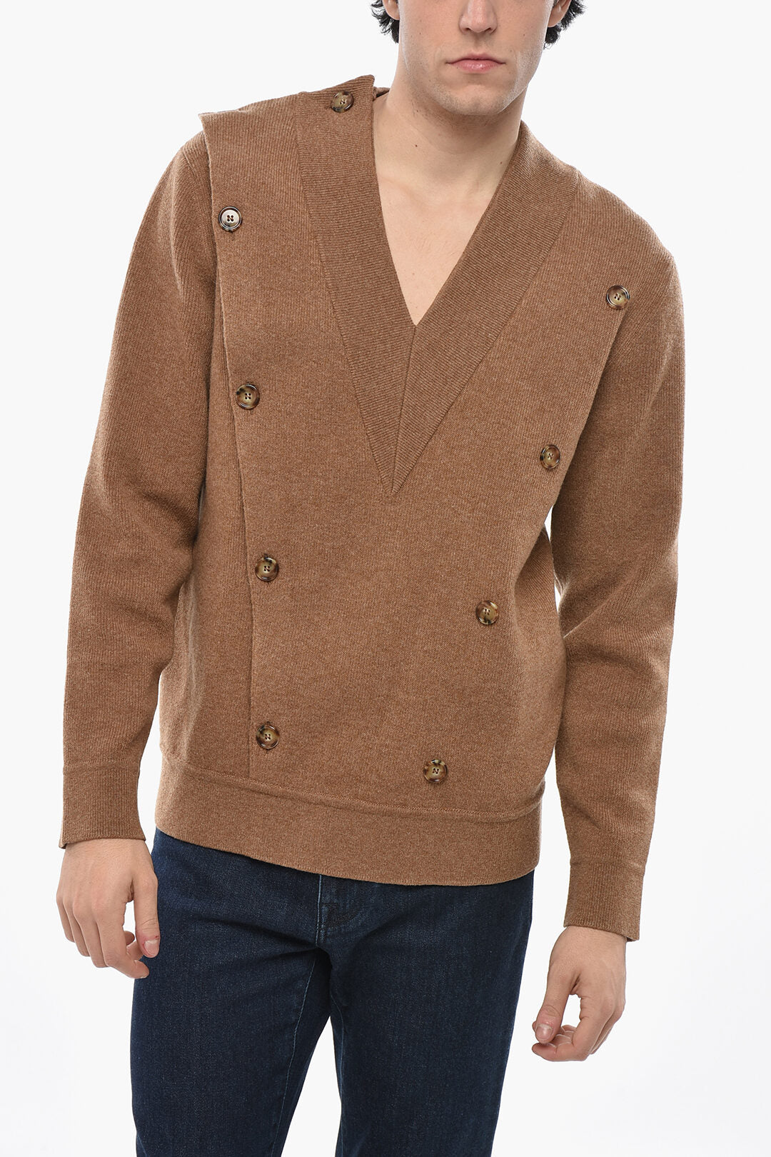Burberry 2405~Wool-Blend V-Neck Sweater