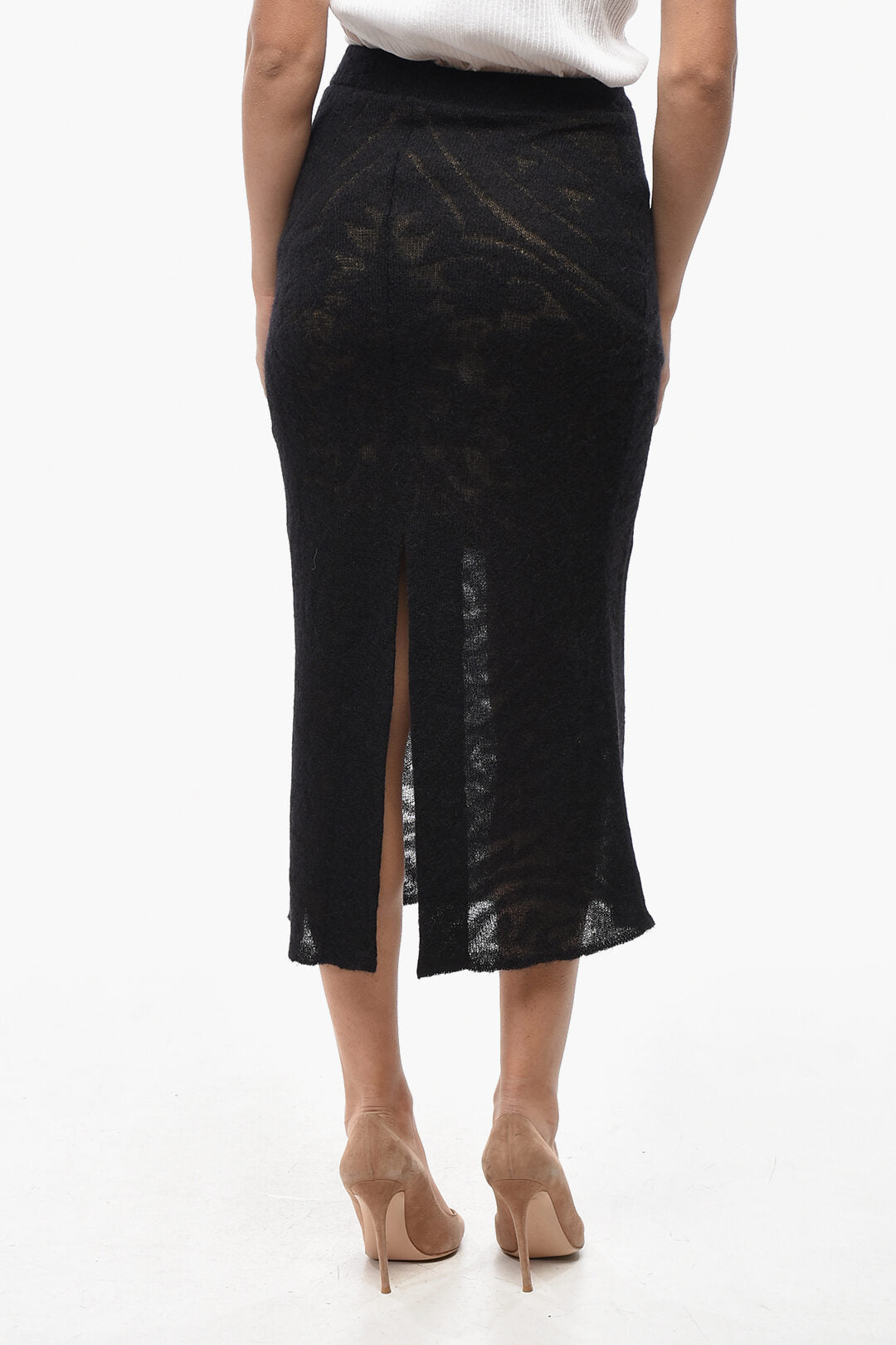 Etro 3500~Jacquard-Knit Midi Skirt With Back Slit, view 2