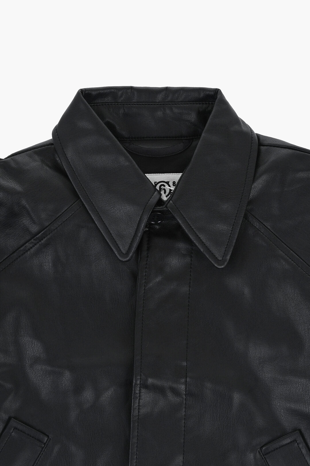 Maison Margiela Kids 3500~MM6 Vegan Leather Jacket with 2 Pockets