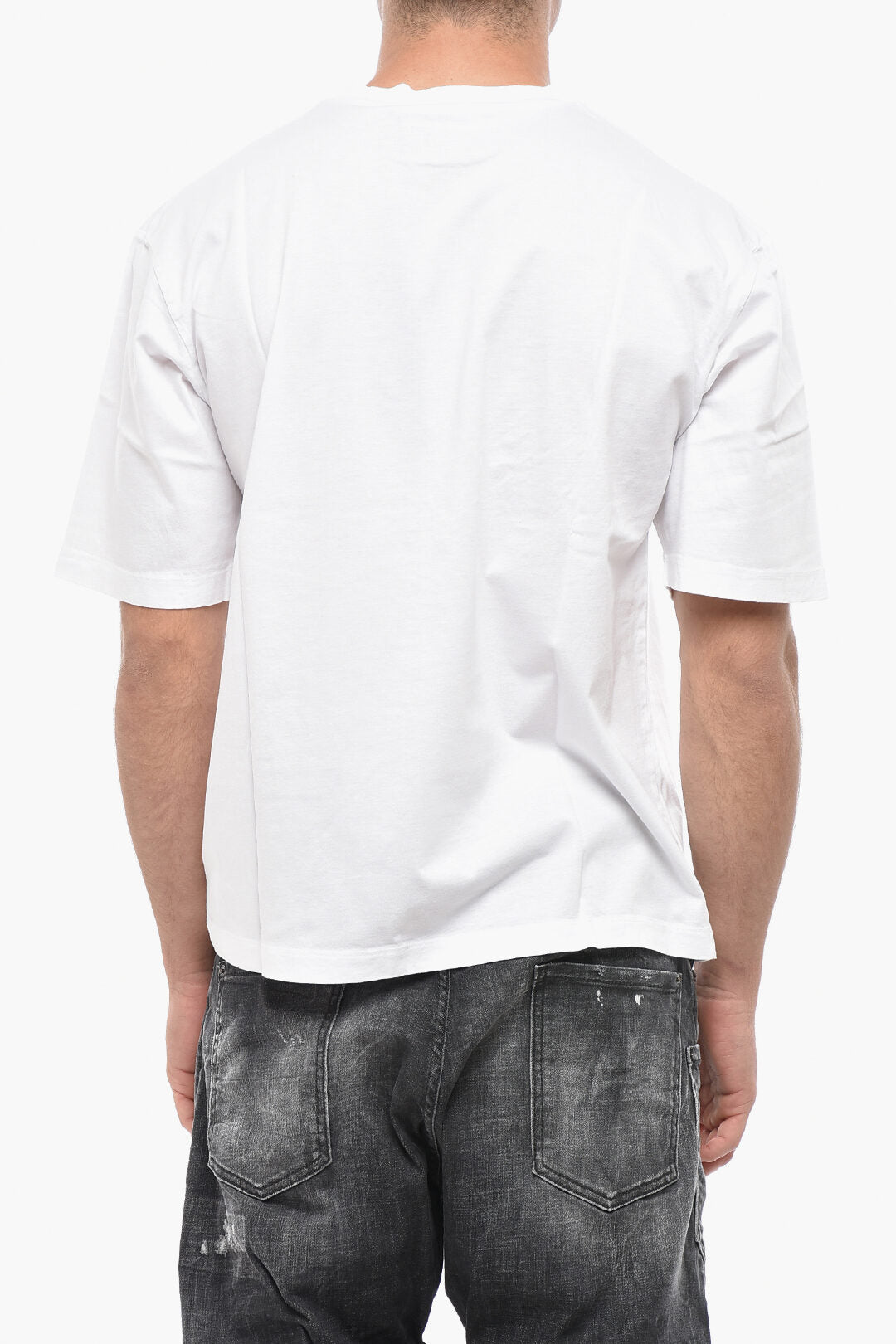 Dsquared2 2405~Loose-Fit Cotton T-Shirt with Logo Patch, view 2