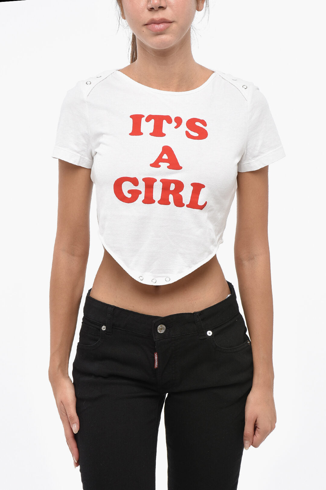 Dsquared2 2405~Solid T-Shirt MINI FIT with Contrast Print