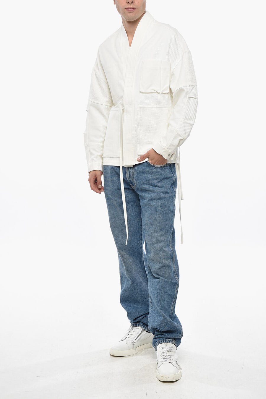 Mordecai 2405~Lightweight Cotton Kimono Field Jacket with Pocket, view 4