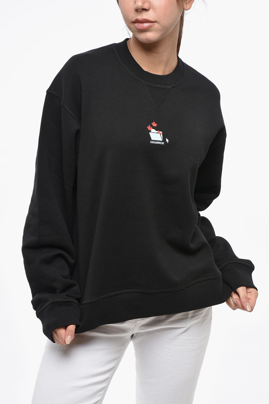Dsquared2 3500~Cotton Fleece Crewneck Sweatshirt COOL FIT
