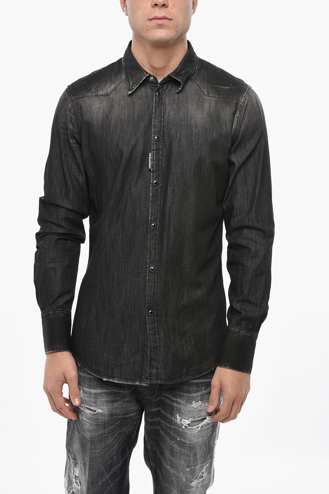 Dsquared2 3500~Denim Shirt WESTERN with Snap Buttons