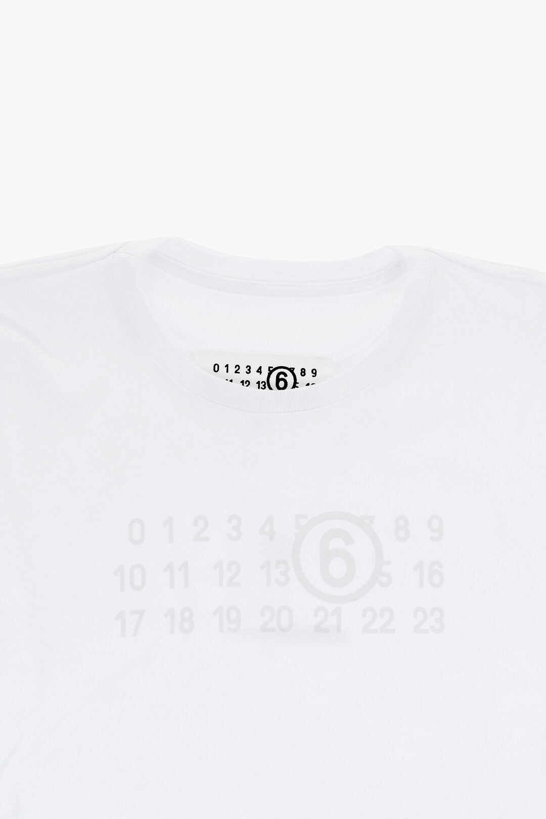 Maison Margiela Kids 2405~MM6 Cotton Crewneck T-shirt with Contrast Sleeves, view 2