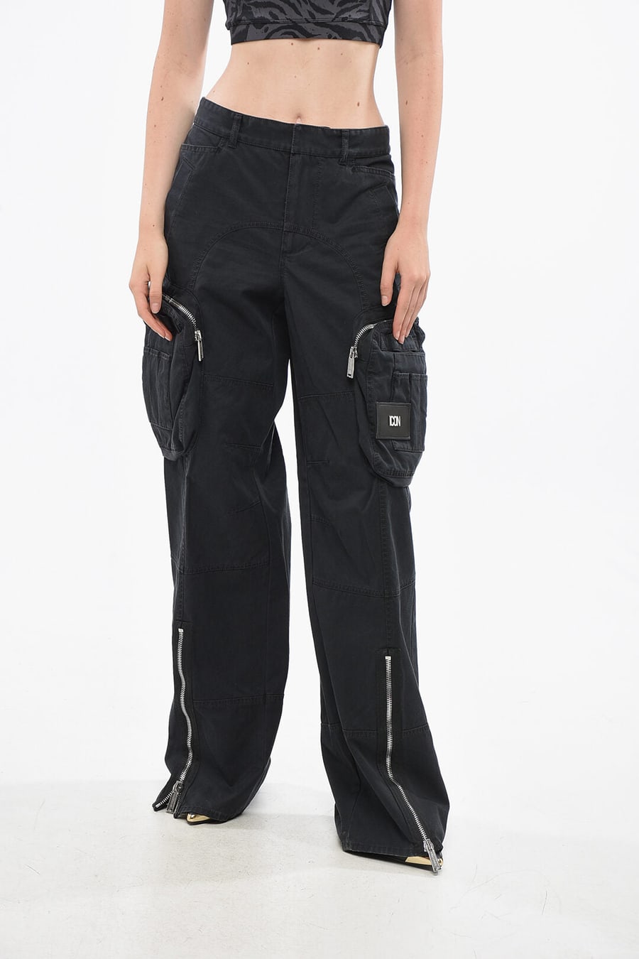 Dsquared2 3500~ICON Baggy-Fit Cargo Pants with Ankle Zip
