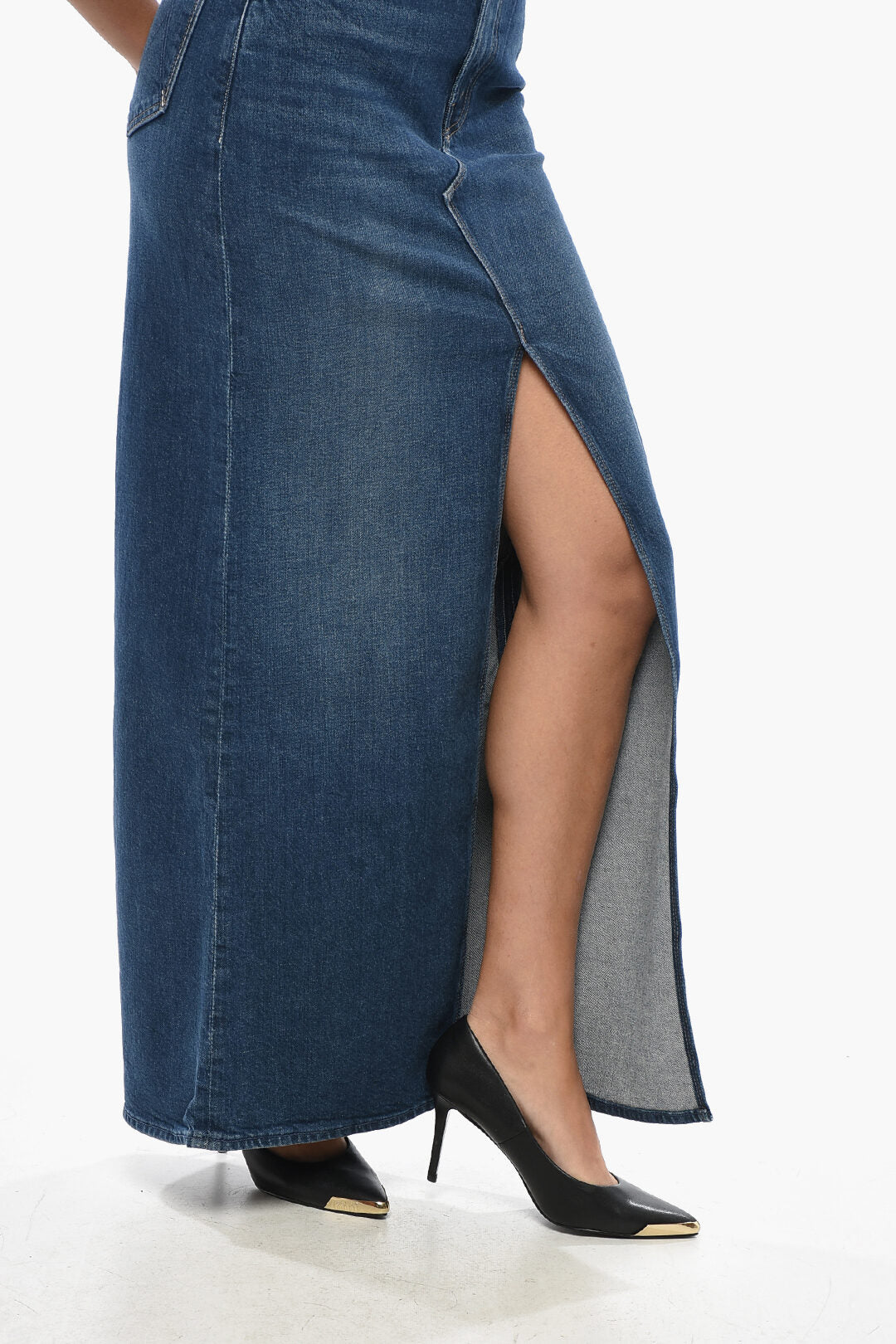Mother 2405~Denim Maxi Skirt THE BOMBSHELL with Front Slit