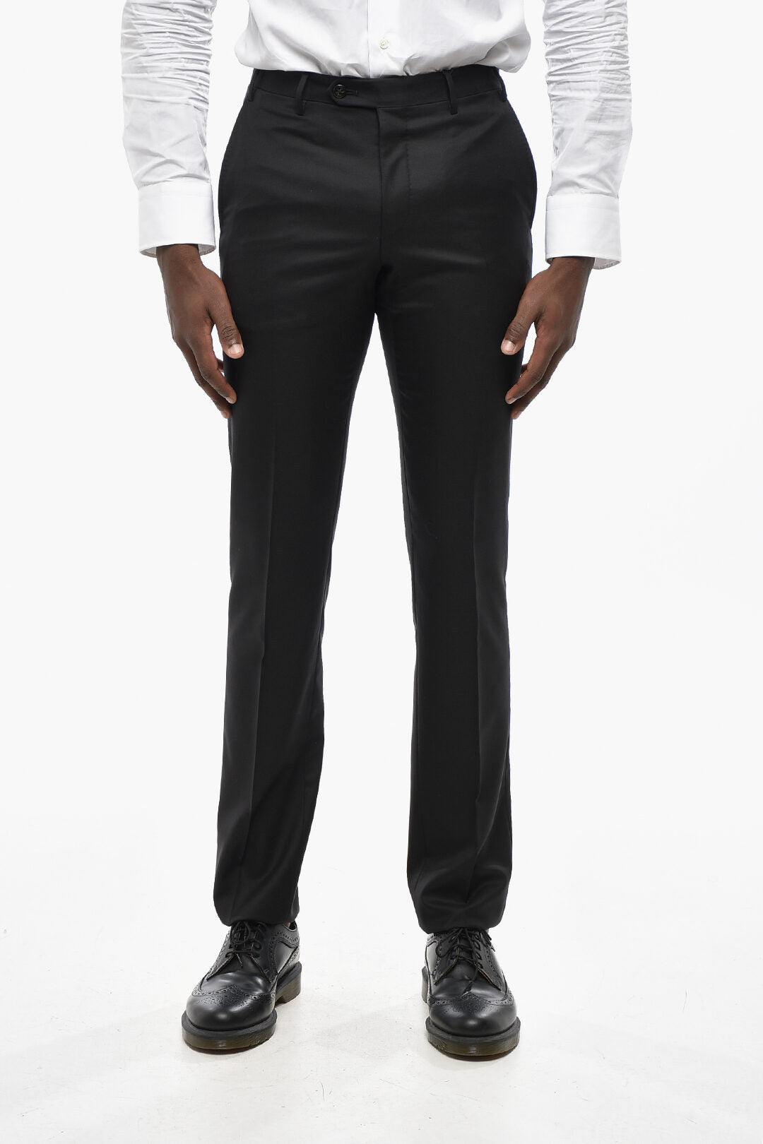 Corneliani 3500~Solid Virgin Wool Trousers