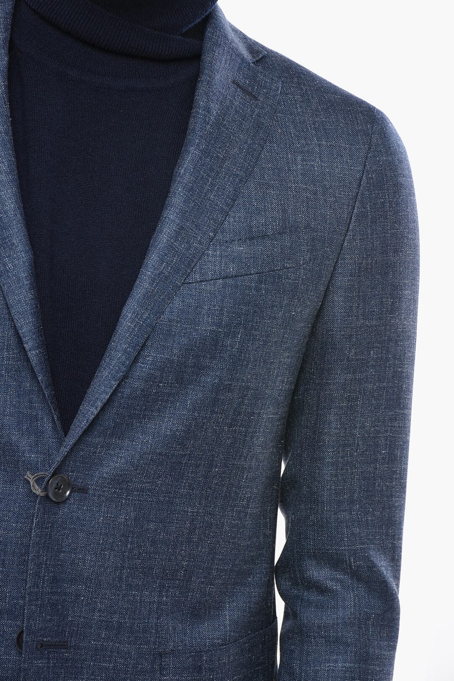 Nino Danieli 2405~Half-Lined Silk-Blend Blazer with Patch Pockets, view 3