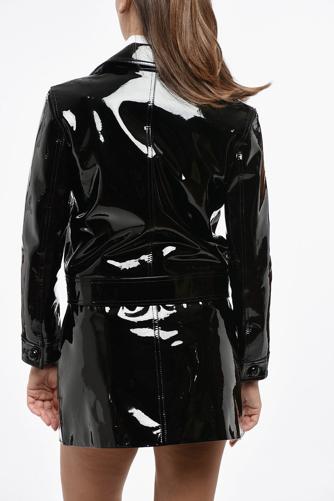 Celine 3500~Patent Jacket with Logo Buttons