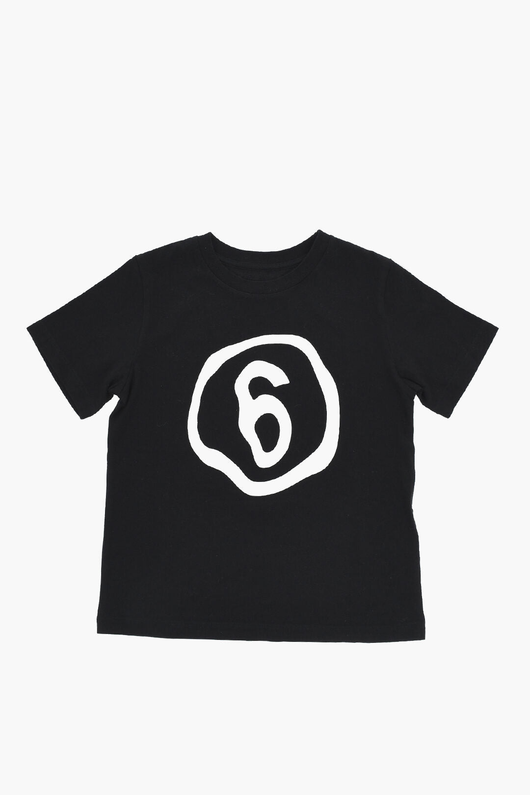 Maison Margiela Kids 3500~MM6 Cotton Crewneck T-Shirt with Logo