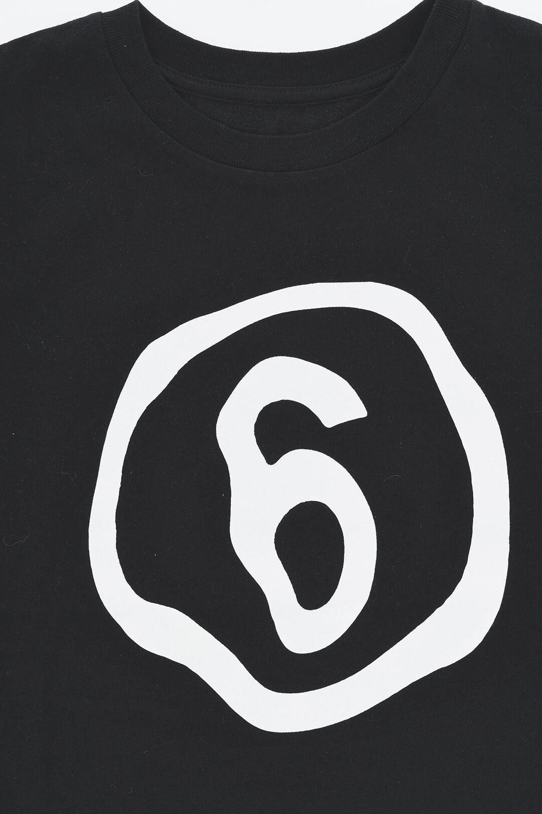 Maison Margiela Kids 3500~MM6 Cotton Crewneck T-Shirt with Logo, view 2