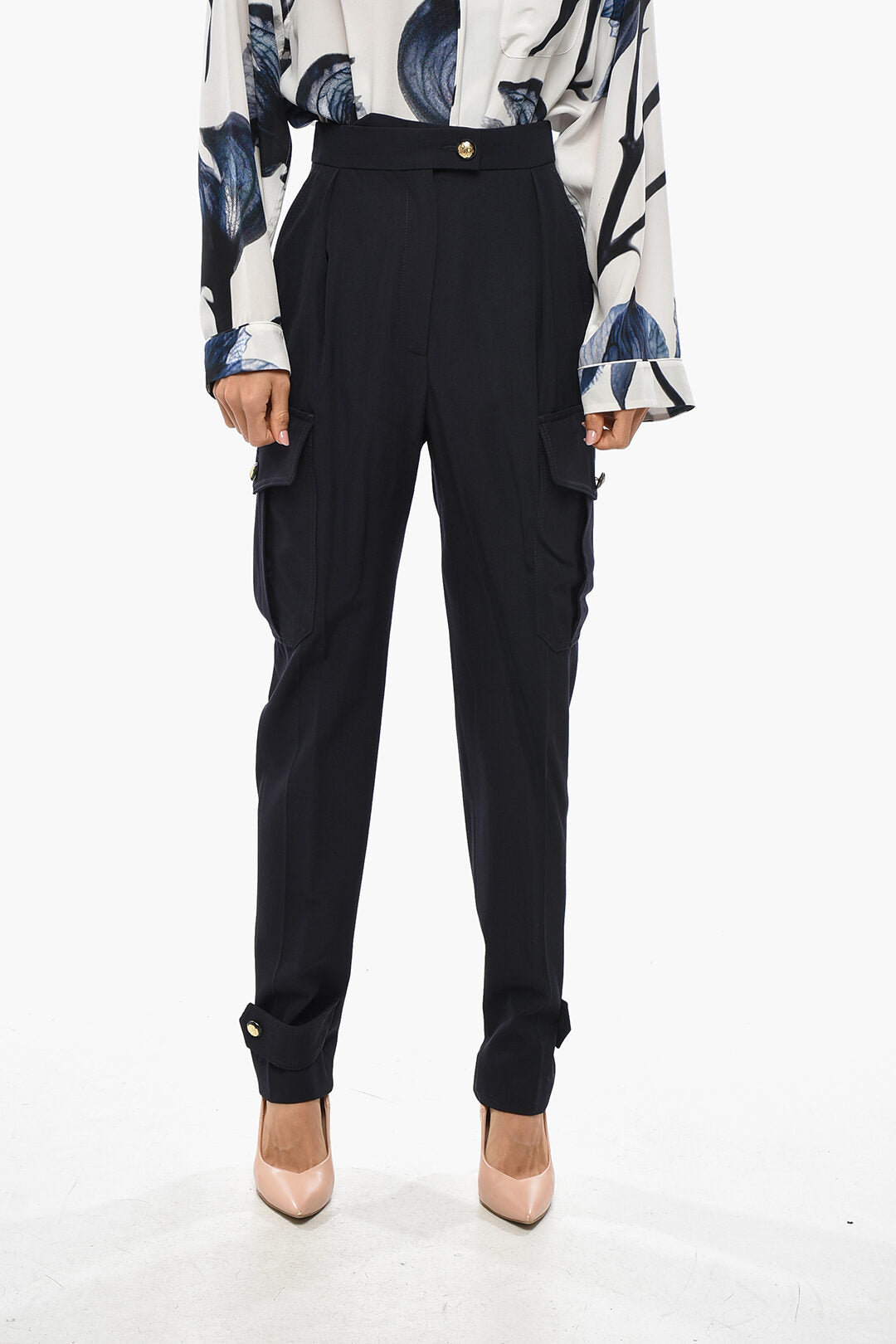 Alexander McQueen 2405~Wool-Blend Cargo Trousers with Ankle Martingale