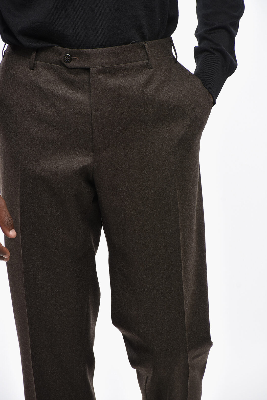 Corneliani 2470~Virgin Wool Trousers ACADEMY in Solid Color, view 2