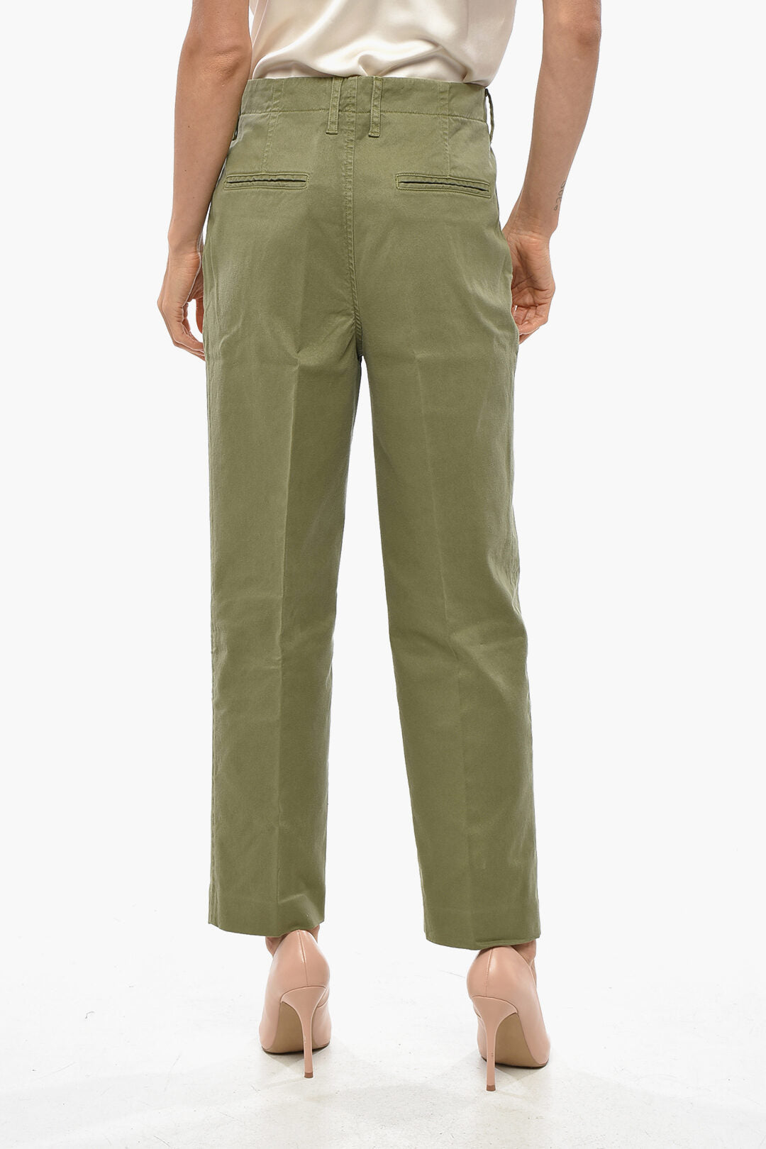 True Royal 2850~Cotton-Blend Mid-Rise Trousers SARAH, view 2