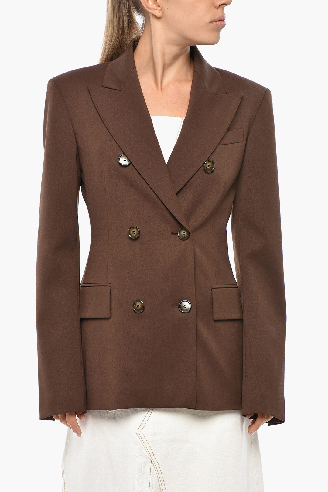 The Andamane 2405~Wool-Blend Double-Breasted Blazer SHANNON