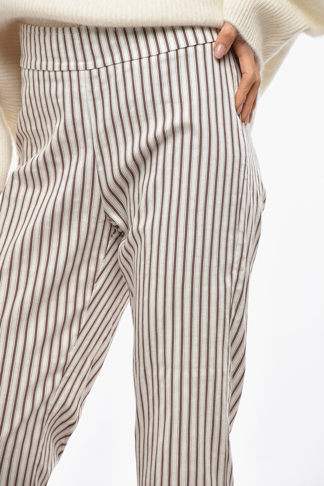 Avenue Montaigne 2405~High-Waisted Striped Trousers, view 2