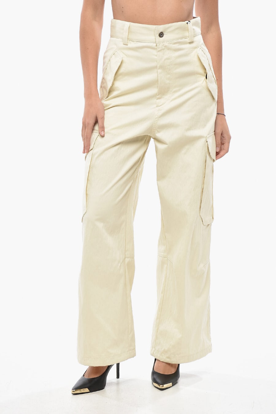 Bottega Veneta 3000~Cotton-Blend Cargo Pants with Drawstring Hem
