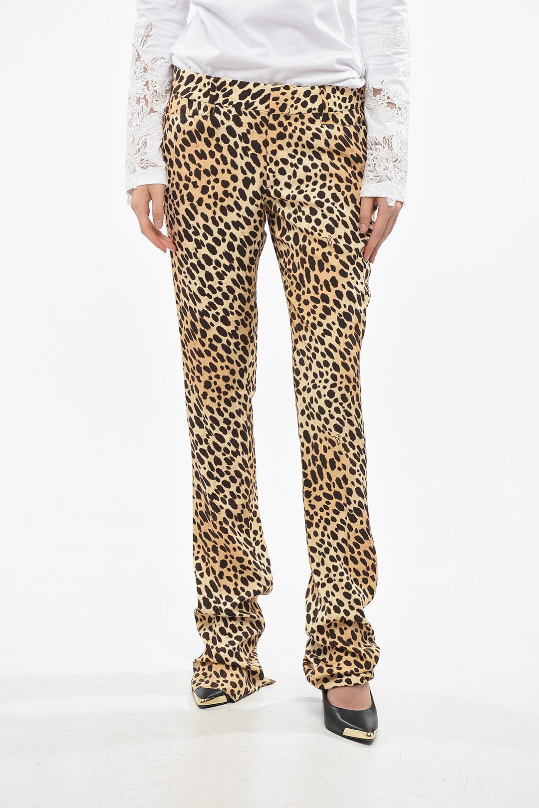 Dsquared2 2405~Boot-Cut Animal-Print Trousers