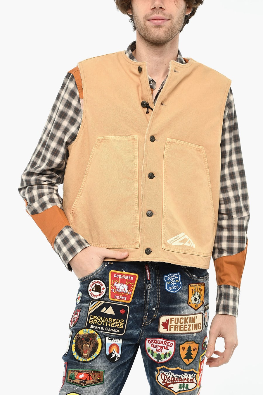 Dsquared2 2500~Sleeveless Jacket With Logo Buttons