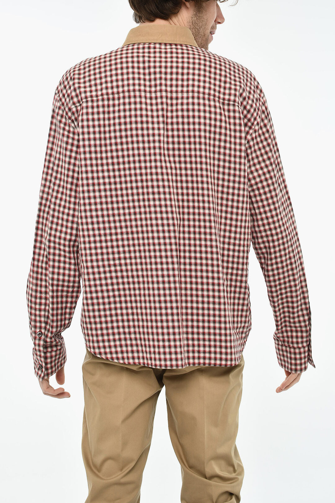 Dsquared2 3250~Cotton Checked Shirt with Italian Collar, view 2