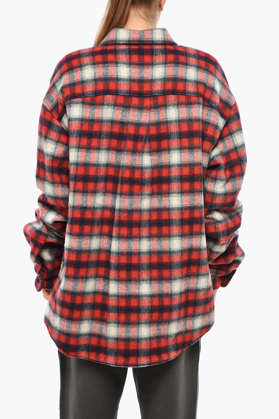 Dsquared2 2550~Eco-Shearling Overshirt With Check Pattern, view 2