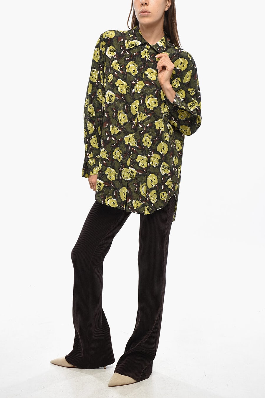 P.A.R.O.S.H. 3250~Silk Blouse SOLEX with Floral Pattern, view 4