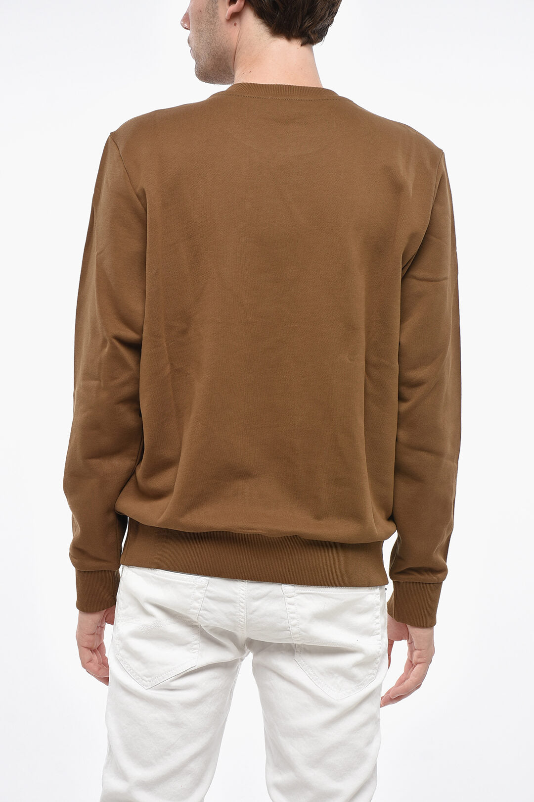 Diesel 2405~Brushed Cotton Crew-Neck Sweatshirt with Tone-on-Tone Logo
