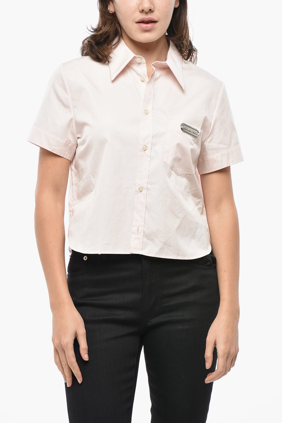 Dsquared2 3050~Cropped Fit Short-Sleeve Shirt with Pocket