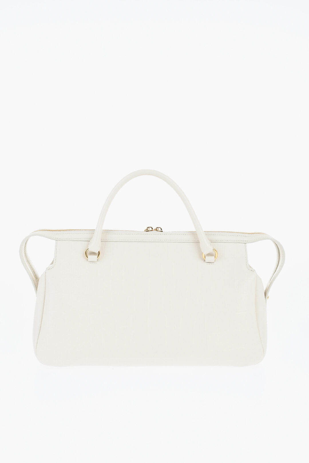 Jil Sander 2405~Leather Crocodile-Effect Handbag, view 2