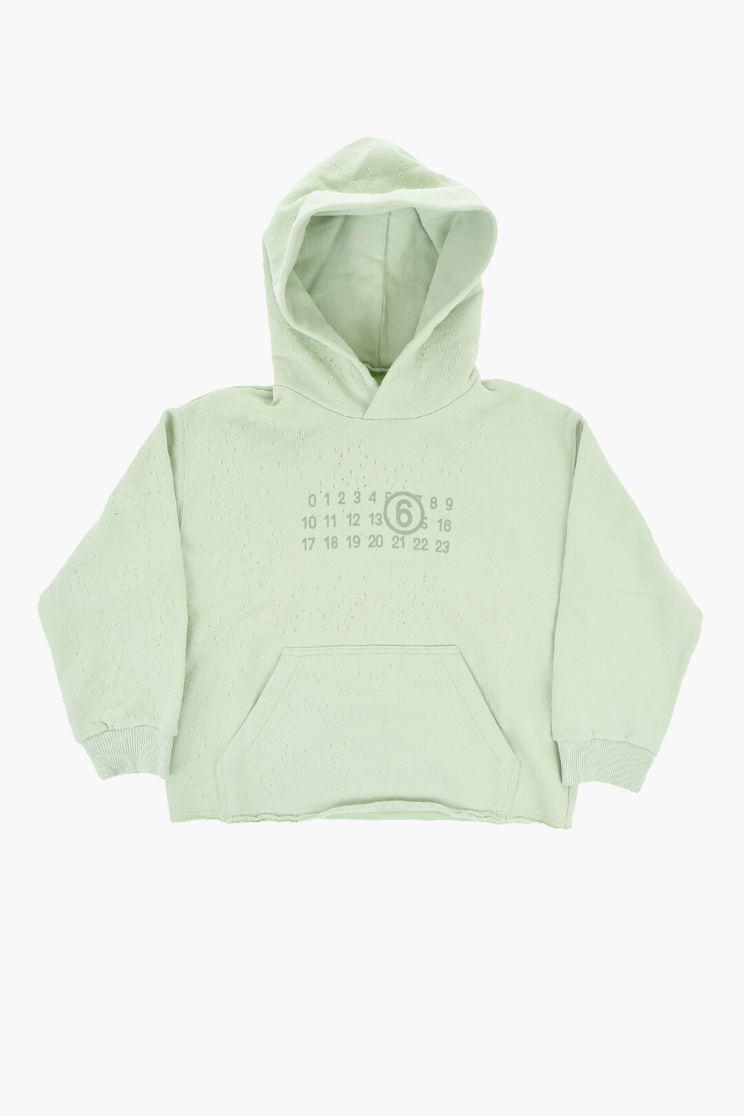 Maison Margiela Kids 2850~MM6 Brushed Cotton Vintage-Effect Hoodie