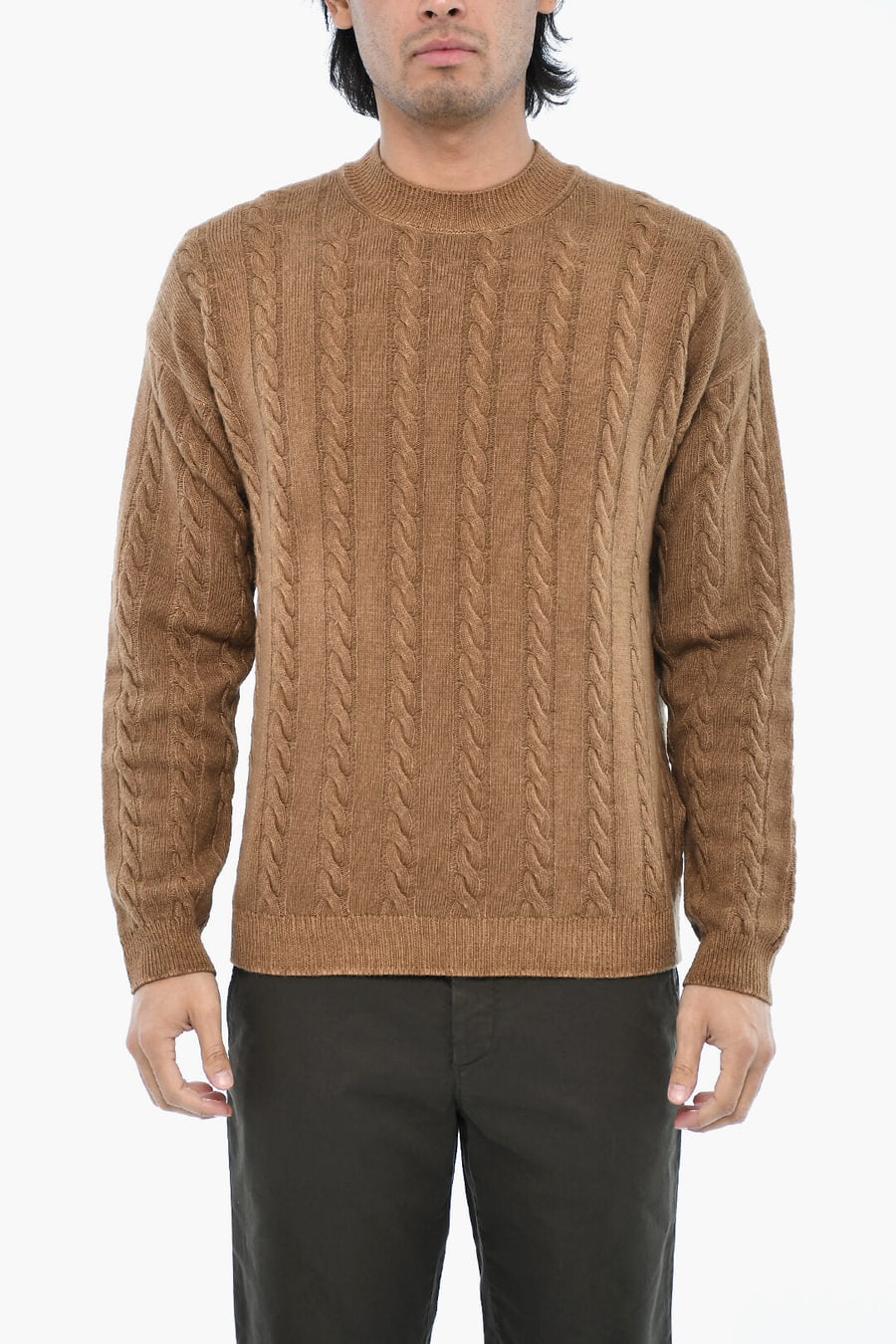 Woolrich 2405~Aran Pattern Virgin Wool Crewneck Sweater