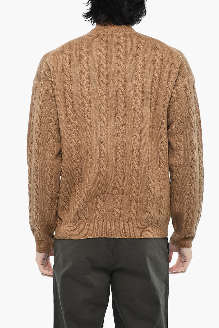 Woolrich 2405~Aran Pattern Virgin Wool Crewneck Sweater, view 2