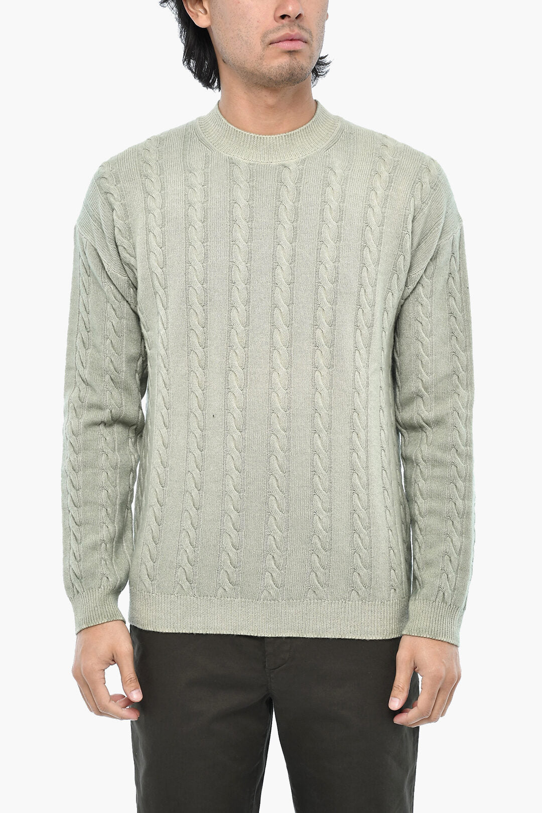 Woolrich 2850~Aran Pattern Virgin Wool Crewneck Sweater