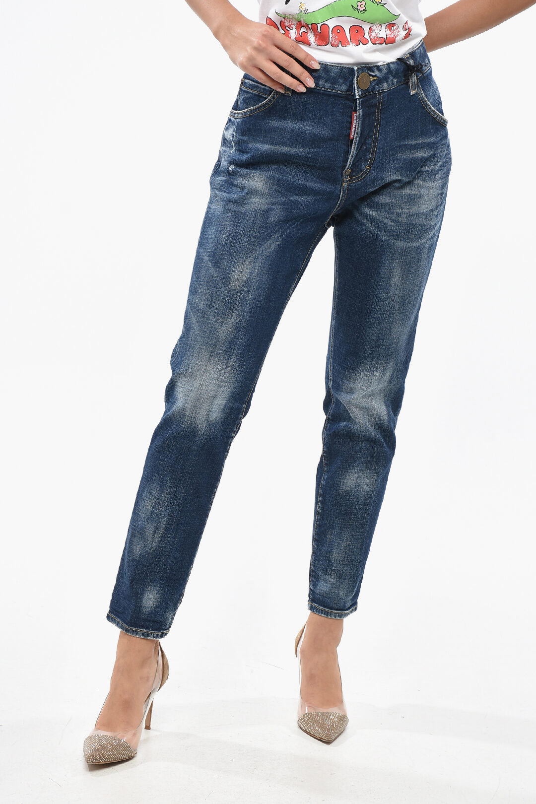 Dsquared2 2405~Straight-Leg Jeans COOL GIRL With Logo Buttons 16cm