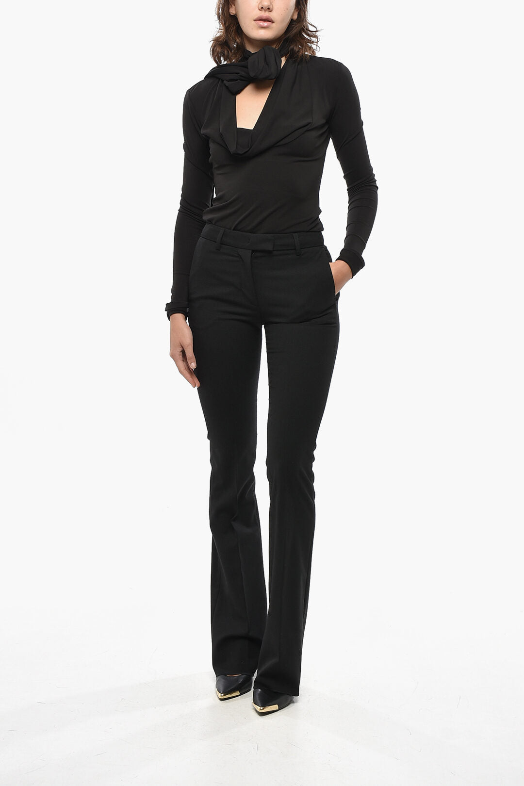 The Latest 3500~Wool-Blend Bootcut Trousers ANN