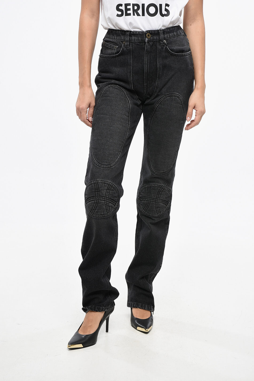 Jean Paul Gaultier 3500~Dark-Wash Jeans with 19cm Ankle Zip
