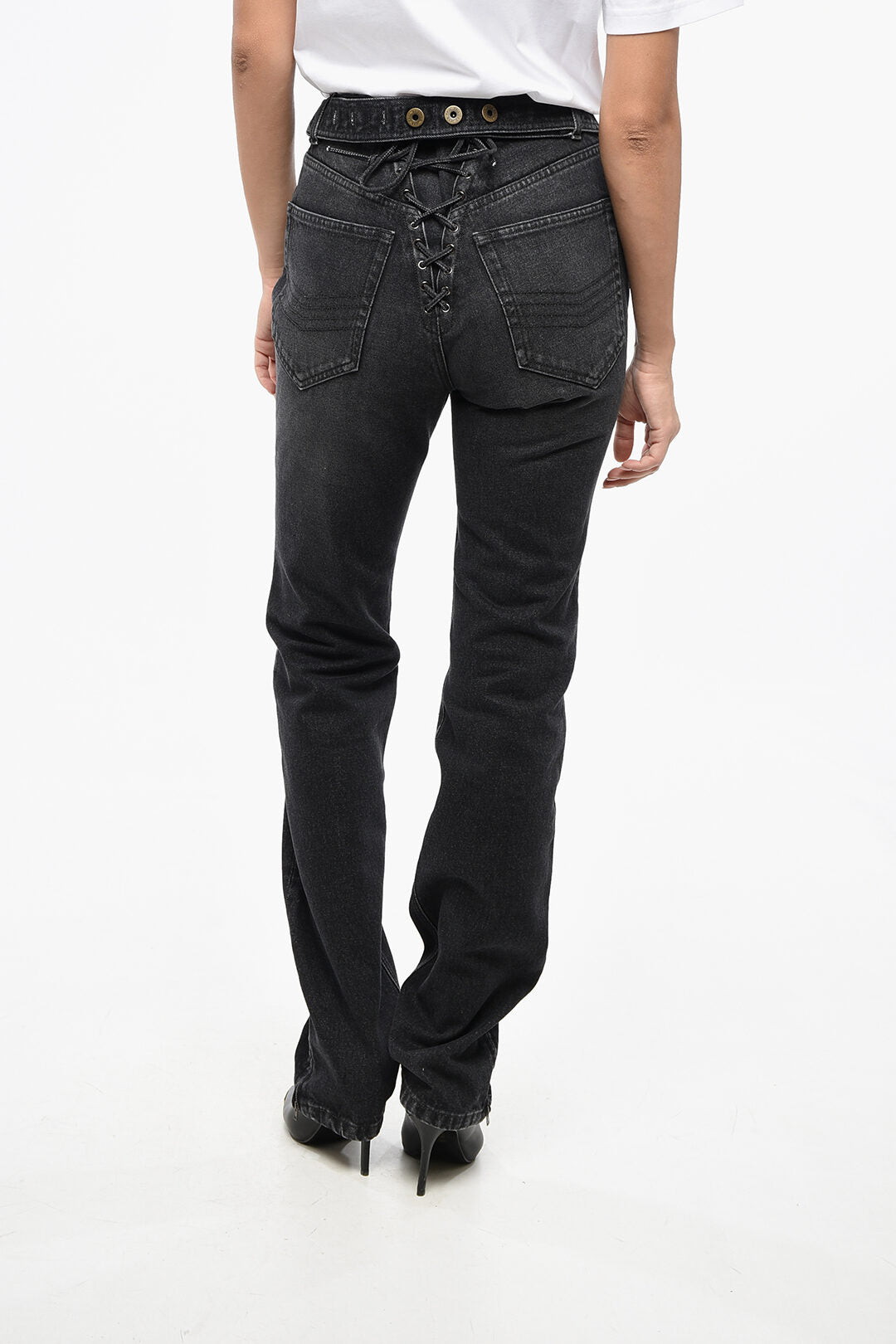 Jean Paul Gaultier 3500~Dark-Wash Jeans with 19cm Ankle Zip, view 2